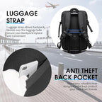 Travel Backpack for Men, Carry on Backpack Luggage 30L Flight Approved Water-resistant Lightweight Business Backpack Fits 17.3 Inch Laptop with Shoes Compartment, Black