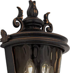 John Timberland Casa Marseille Vintage Outdoor Wall Light Fixture Veranda Bronze 17" Champagne Hammered Glass for Exterior House Porch Patio Outside Deck Garage Yard Front Door Garden Home