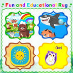 Baby Play Mat for Floor, ABC Kids Play Mat, Forest Animals Kids Rugs for Girls and Boys Playroom, Foldable Rug for Baby Toddler Infants Crawling Playing (Green, 78.7X59 INCH)
