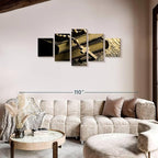 Elephant Stock Bible And Cross Wall Art Multi Piece Canvas - 5 Panel Christian Pictures Decor - Digital Design Canvas Print - Christian Wall Decor - 74" X 34"
