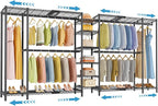 VIPEK X5 Extra Large Expandable Clothes Rack Adjustable from 7'8" to 10'5", Reach-in Closet Metal Clothing Racks Walk-in Freestanding Wardrobe Portable Closets, Black