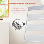 4-Layer Iron Magazine Rack with Wheels, Newspaper Rack, Display Rack, Silver (63)