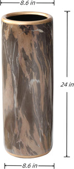 Marble Pattern Umbrella Stand Umbrella Contemporary Bucket Umbrella Rack Barrel Floor Vase Modern Style for Storing Canes Walking Sticks for Entryway Porch Indoor 24‘’High