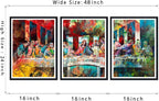 Novatique Last Supper Painting Wall Decor Graffiti Canvas Wall Art Religious Christian Posters for Dining Room Ready to Hang,16" x 24" x 3pcs