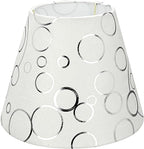 Aspen Creative 58901A, Empire Uno Lamp Shade in White with Circle Pattern, 5" Top x 9" Bottom x 7" Slant Height, Slip UNO 33mm