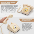 UKBW Audio Guest Book Wedding Phone, 32G Record Customized Audio Message with Guest Book, Retro Style Audio Guestbook for Birthdays Parties Confessions Special Occasions, Beige