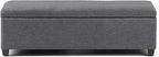 SIMPLIHOME Avalon Storage Ottoman Bench - 48 inch Wide Upholstered Linen Look Fabric Rectangular Lift-Top Ottoman in Slate Grey, Contemporary Storage Bench for Living Room with High-Density Foam