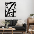 SIGNLEADER Metal Wall Art Decor Black Line Abstract Geometric Minimalist Modern Abstract Wall Sculpture Hangings Home Decoration for Living Room, Bedroom, Bathroom, Kitchen, Outdoor - 24" Black