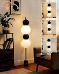 Lightdot Black Globe Floor Lamp with 3 Color Temperatures LED Bulbs Included,Dimmable Floor Lamps with Touch Switch,Unique Modern Standing Tall Lamp for Bedroom Living Room/Sofa Beside/Corner Decor