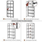 Crofy No Assembly Folding Bookshelf for Living Room, 5 Tier Black Collapsible Book Shelf for Home Office, Portable Bookcase Storage Organizer