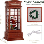 Christmas Snow Globe Lantern,Christmass Lantern with 8 Christmas Theme Music,Christma Snow Globe Gifts Water Glittering Swirling Christma Home Decoration (Old Man)