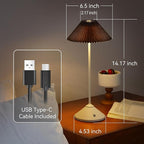 Cordless Rechargeable Touch-Control LED Table Lamp – 3 Adjustable Color Temperatures, Lightweight & Portable, Matte Metallic Finish, Waterproof, Battery Operated for Indoor& Outdoor (White)