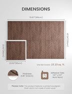 Fluxynara Large Felt Bulletin Board,Cork Board Alternative 70.87'' x 47.24'' Art Acoustical Wall Panels-6 Pack with 60 Adhesive Tabs,for Recording Studio/Home Offices-Walnut/Artistic