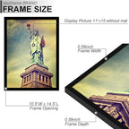 100% Solid Wood 11x15 Picture Frame Set of 3, Black Frame for 11 x 15 Inch Picture Poster Photo, Light Weight 11 by 15 HQ Matte Black Frame for Wall - 3 Pack/Black/11 x15