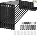8 Pack Heavy Duty Closet Shelf & Rod Brackets 11 x 11 Inch, 300lbs Closet Shelf Bracket with Rod Holder for Home and Closet Decor, Wall Mount Closet Pole Support Bracket with Screws, Black