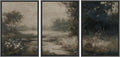 MUDECOR Framed Wall Art Print Set Vintage Landscape Subtle Forest and River in Earthy Tones Illustrations Modern Art Boho Decorative Colorful Chic for Living Room, Bedroom, Office - 16"x24"x3 Black