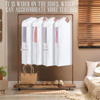 2 Set 40in Short Cotton Garment Bags, 10in Wide Gusset Hanging Storage Clothes with 8 Cedar Blocks, Transparent Mesh Window, Breathable Closet Bags for Fur Coat Suit Sweater Dress, White