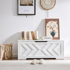 Storage Chest Extra Large,Storage Trunk with 2 Safety Hinges,Wooden Storage Bench,Shoe Bench,47.2x15.7x19.1 Inch,Easy Assembly,Storage Bench for Bedroom,Living Room,entryway (White, 47.2x15.7x19)