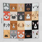 VUMIVI Dog Tapestry Funny Cartoon Pet Patterns Colorful Illustrations Square Animals Tapestry Wall Hanging for Living Room Bedroom Dorm Classroom Aesthetic Decor W60xL60in
