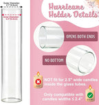 6 Set Glass Hurricane Candle Holders - 12" Tall Clear Glass Candlestick Holders for Taper Candles with Cylinder Chimney for Wedding, Party, and Home Table Centerpiece Decoration