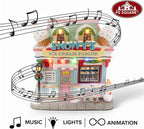 Snowy's Ice Cream Parlor Porcelain Christmas Village with LED Lights