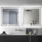 2 Pack 26“ x 26” LED Mirror for Bathroom Anti-Fog Dimmable 3 Colors LED Bathroom Mirror with Lights Memory Function Smart Mirror Touch Sensor Square Wall Mounted