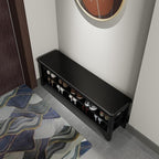 AQIMUELE Wood Shoe Rack Bench for Entryway, 2 Tier Shoe Rack for Front Door Entrance, Shoe Bench with Shoe Storage for Entryway, Bedroom, 47.2"