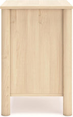 Signature Design by Ashley Cabinella Casual 2-Drawer Nightstand with Round Post Legs, 24.37" Tall, Light Brown