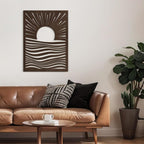 SIGNLEADER Metal Wall Art Decor Moons in Landscape Minimalist Modern Abstract Wall Sculpture Hangings Home Decoration for Living Room, Bedroom, Bathroom, Kitchen, Outdoor - 30" Bronze