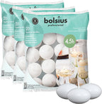 Bolsius Unscented Floating Candles – Set of 20 White Floating Candles – Cute and Elegant Burning Candles – Candles with Nice and Smooth Flame – Party Accessories (Three Pack)