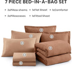 Monbix Super King Comforter Set, Autumn Leaf Cationic Dyeing Bedding Set Reversible, Bed in a Bag 7 Pieces with Comforter, Sheets, Pillowcases & Shams