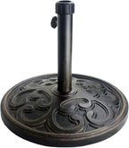 Sunnyglade 18" 22-lbs Outdoor Living Heavy Duty Round Antiqued Patio Umbrella Base