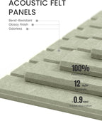 Fluxynara Large Felt Bulletin Board 48" x 36" Cork Board Alternative-12 Pack with 70 Safe Removable Adhesive Tabs, Cork Boards for Walls Cork Board for Home Office Classroom Pin Board - Sage Green