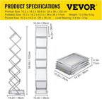 VEVOR Literature Rack, 6 Pockets, Pop up Aluminum Magazine Rack, Lightweight Catalog Holder Stand w/Carrying Bag for Living Room, Hotel, Trade Show, Exhibition, Office