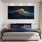 ZENPEE Black Hallway Decor and Gold Canvas Wall Art, Large Abstract Modern Wall Decor Posters for Bedroom or Living Room, 29" x 58
