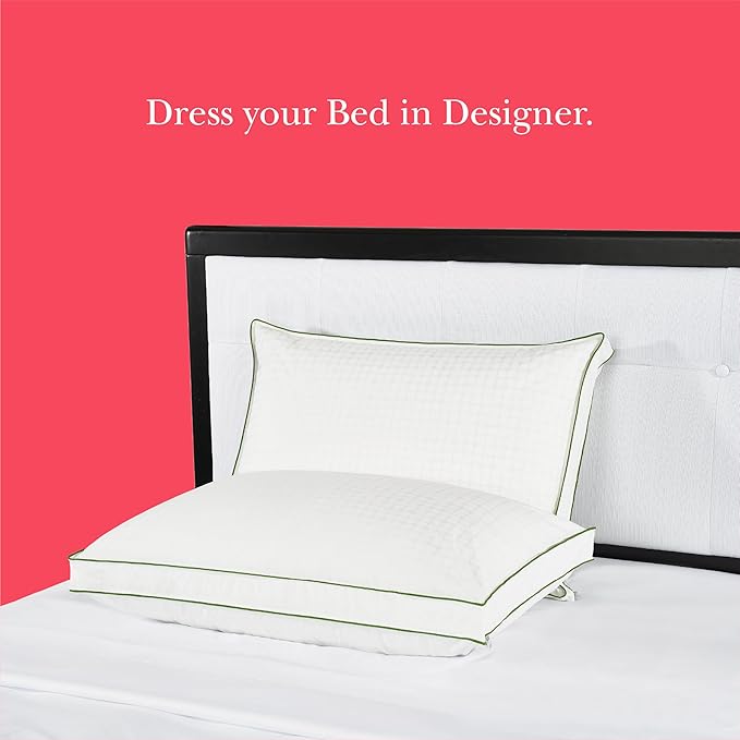 Kate Spade New York Firm/Extra Firm Pillow 20" x 36", Adjustable Down Alternative Pillow with 2" Gusset for Maximum Loft, Best for Back or Side Sleepers, King, White