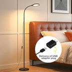 Modern Black Bright Eye Protection Floor Lamp, 62.6“ Adjustable Gooseneck Standing Lamp with Dimmer & Color Temperature, Tall LED Corner Lamp for Living Room, Bedroom Office Reading, Tattoo Light