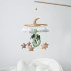 Dragon Mobile for Crib, Dragon Crib Mobile for Boys, Cloud Mobile for Crib, Neutral Baby Mobile for Crib Cloud Nursery Mobile