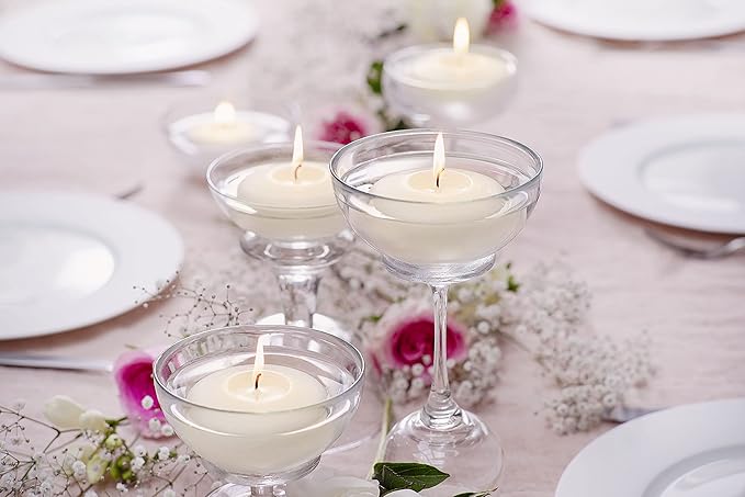 BOLSIUS White Floating Candles 3 Inch - Set Of 12 Maxi Candles - 8 Hour Clean Burning - Palm Oil Free - 0% Animal Fat - Premium European Quality