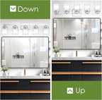 BesLowe 5-Light Bathroom Light Fixtures, Modern Chrome Bathroom Vanity Light, Bathroom Lighting Fixtures Over Mirror, Nickel Bathrom Wall Lamp, Wall Lights for Living Room Bedroom Hallway
