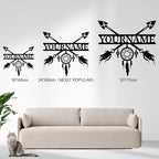Personalized Dream Catcher Metal Wall Art - Custom Name Iron Sign for Home Decor, 8-30 Inch Black (Style I)