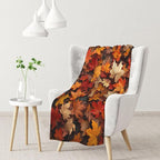 Flannel Blanket Featuring Piled Maple Leaves Pattern,Soothing Anxiety Relief,Breathable Microfiber,for Fall snuggling,Cozy and Lightweight,Throw Blanket for Couch Decorative 30X40 Inch