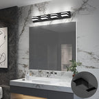 SOLFART 4 Lights Bathroom Vanity Lighting Over Mirror,5 Color Temperature Adjustable Matt Black Vanity Light, LED Light Fixtures, Light Over Mirror
