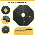 Giantex 208 lbs Offset Patio Umbrella Base, HDPE 4 PCS Cantilever Umbrella Stand, Water Sand Fillable, Heavy Duty Umbrella Weighted Base for Garden Yard Poolside Outdoor Market