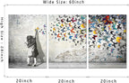 Novatique Graffiti Canvas Wall Art Banksy Wall Art Street Style Artwork Colorful Girl Butterfly Graffiti Decor Pop Pictures Painting for Living Room Office Wall Decor,20x28inchx3pcs