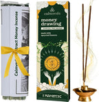 Attract Money Incense Sticks - for Manifestating Abundance (80+ Sticks) with Aventurine Crystal Keychain for Unlocking Wealth | Spicy Aroma of Cinnamon Incense & Clove