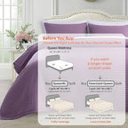 KASENTEX Queen XL Quilt Set 98"x98" – Soft Washed 3-Layer Lightweight Bedspread, Minimalist Nordic Design, All-Season Spring & Summer Quilt Set (1 Quilt + 2 Pillow Shams),Grape Jam Purple