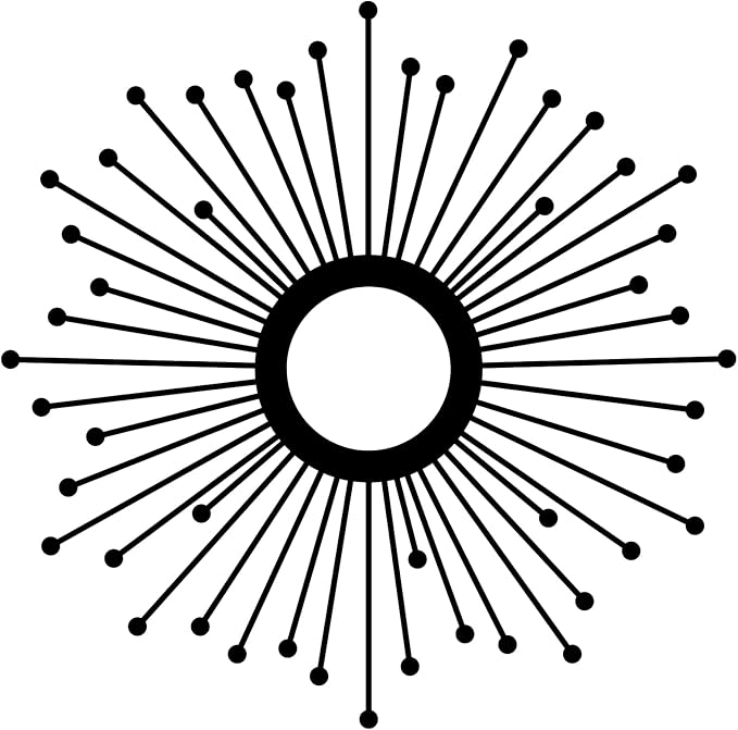Sunburst Metal Wall Art – Mid-Century Modern Starburst Wall Decor, Handmade Round Metal Hanging for Living Room, Bedroom, Office, or Entryway (16")