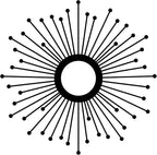 Sunburst Metal Wall Art – Mid-Century Modern Starburst Wall Decor, Handmade Round Metal Hanging for Living Room, Bedroom, Office, or Entryway (24")