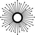 Sunburst Metal Wall Art – Mid-Century Modern Starburst Wall Decor, Handmade Round Metal Hanging for Living Room, Bedroom, Office, or Entryway (20")